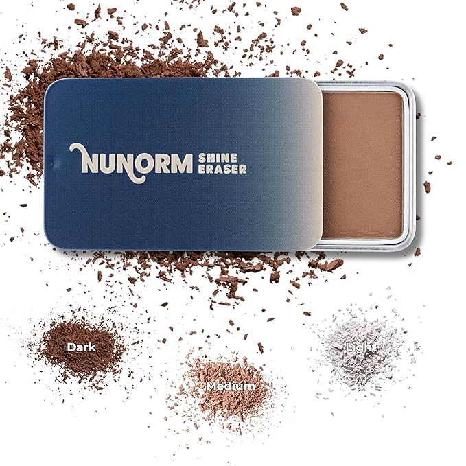 Shine Eraser | Absorbs Oil + Minimizes Pores | Premium Mattifying Formula for Men’s Skin | 3 Shades | High-Performance Ingredients | Made In USA | Cruelty-Free + Vegan | 100% Recyclable Tin