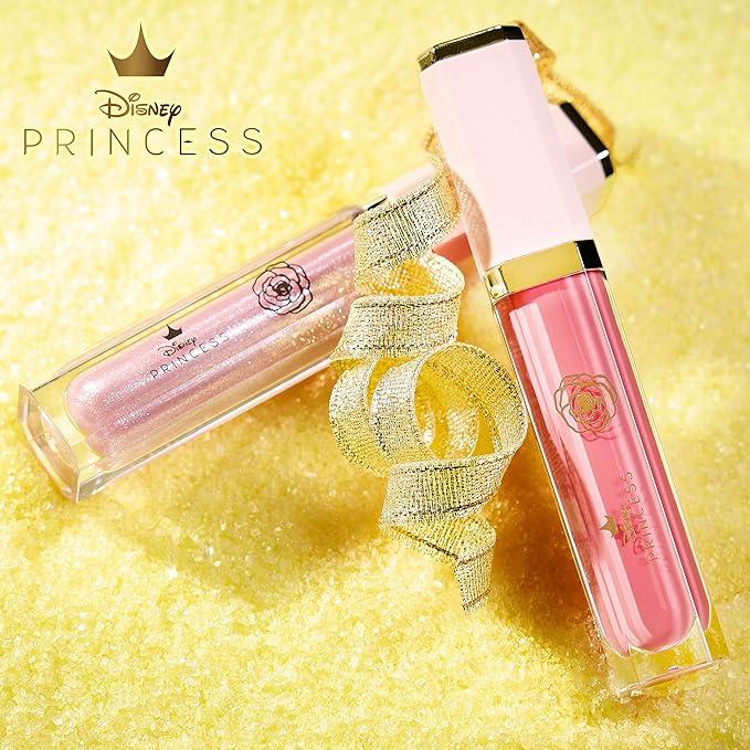 Disney Belle Maison Cosmetic Makeup Set, Makeup Essential Collection, Princess Belle Beauty and the Beast - Includes 3pc Lip Balm, 4pc Lip Gloss
