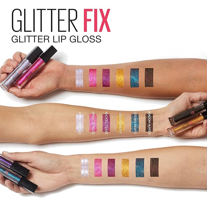Maybelline New York Lip Studio Glitter Fix Glitter Lip Gloss Makeup, Shadow Hunter, 0.17 fl. oz.
