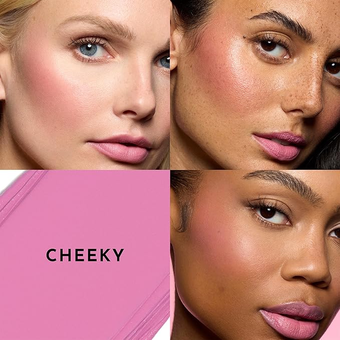 Pinch My Cheeks Soft-Blur Cream Blush - Cheeky - Premium Blush with Natural Ingredients to Re-Energize and Protect the Skin While Imparting a Soft, Cloudy Finish - 0.18 oz