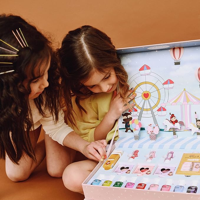 Miss Nella Pop-up beauty suitcase, Nails and Accessories Set, Perfect for children and Teens, Great for Parties and Sleepovers- Kid Friendly and Non-Toxic