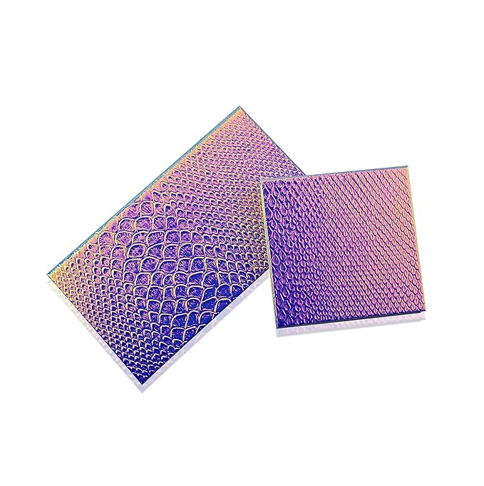 Leopard Empty Makeup Magnetic Palette with Spatula and Metal Stickers 2pcs Palettes Set 18 Colors and 9 Colors Empty Magnetic Makeup Palette (Fish Scales)