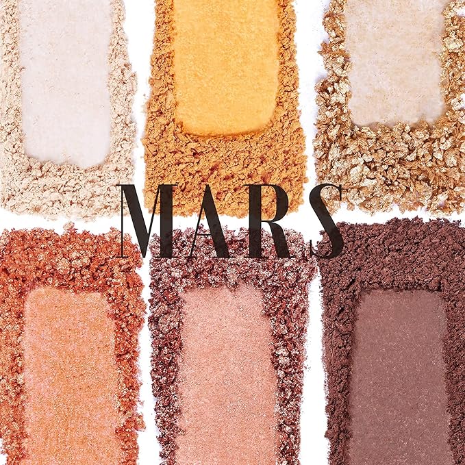 READY TO SHINE Mars Voyage Small Eyeshadow Palette with 6 Highly Pigmented Matte, Frost, and Shimmer Pocket-Sized Mini Travel Eyeshadows