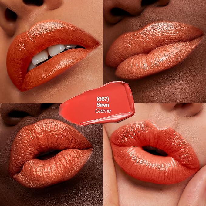 Revlon Lipstick, Super Lustrous Lipstick, Creamy Formula For Soft, Fuller-Looking Lips, Moisturized Feel, Siren (677), 0.15 oz