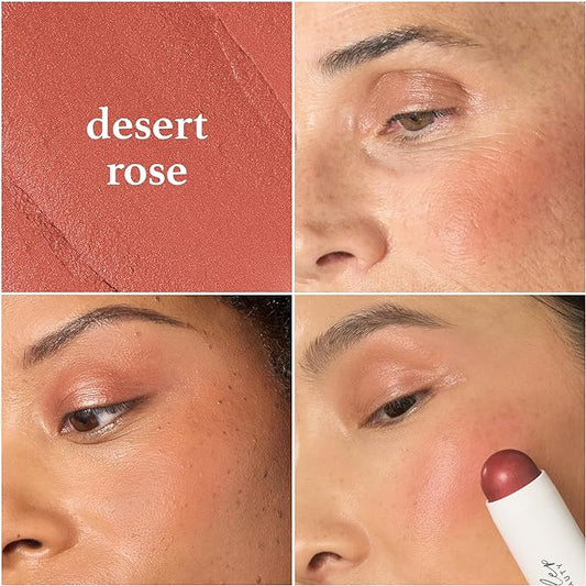 Julep Skip The Brush 2-in-1 Blush and Lip Makeup Stick Contour, Blush, & Highlighter Trio- Sheer Glow (Highlighter), Desert Rose (Blush), Melted Cocoa (Medium Skin Tones) - 3pc Set