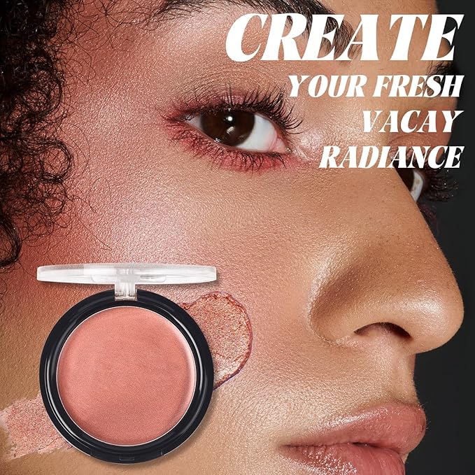 UCANBE Face & Body Cream Bronzer, Natural Coral Warm Sun-Kissed Glow Blusher, Buildable Blendable for Long Lasting Radiant Glow, Luminous Bronzing Highlighting Muti-Use Makeup Palette