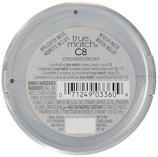 L’Oréal Paris True Match Super-Blendable Powder, Cocoa, 0.33 oz. (Pack of 2)
