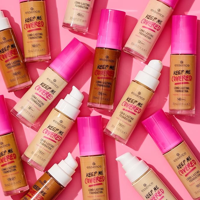 essence | Keep Me Covered Long-Lasting Foundation (120 | Warm Buff) | Medium to Full Buildable Coverage | Vegan & Cruelty Free