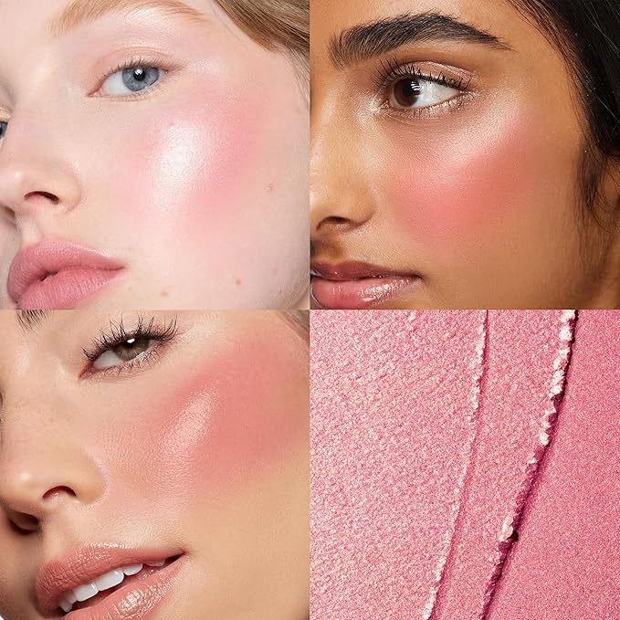 Blush Palette Matte Blush for Cheek Makeup, Lightweight Highly Pigmented Blush Compact for Face, Buildable Natural Flushed Look(03)