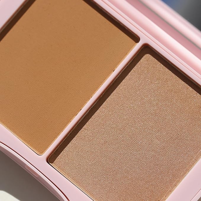 Half Caked Double Dipper Color Duo Bronzer (matte + Shimmer) | vegan & cruelty-free, fragrance-free, highly pigmented, primer-infused | 10g / 0.20 oz (Siesta Key)