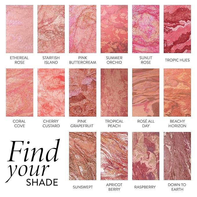 LAURA GELLER NEW YORK Baked Blush-n-Brighten Marbleized Blush for Cheeks - Coral Cove - Natural Finish - Buildable Color