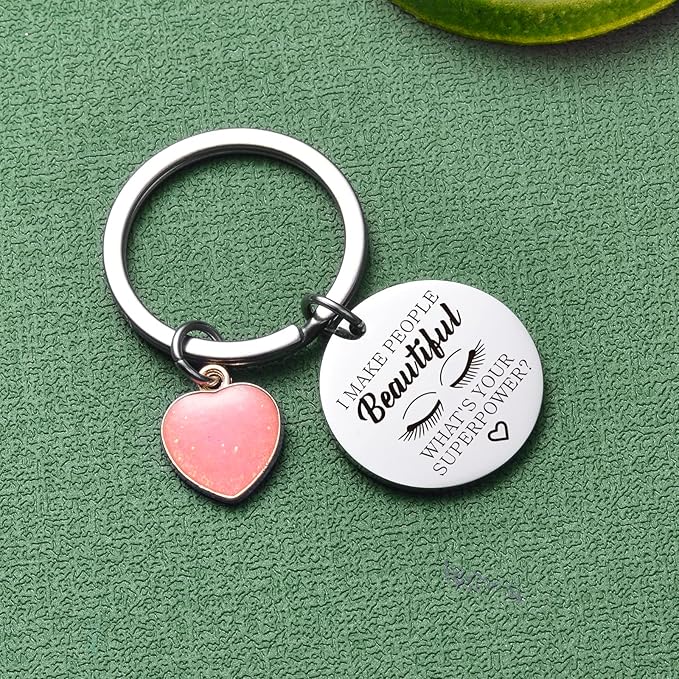 ZNOSVEI Lashes Keychain Lashes Girl Gift Eyelashes Artist Keychain Beautician Gift Makeup Lover Gift