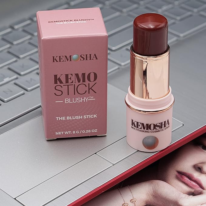 Kemostick Blushy Cream Blush – Easy Application Blush Makeup Blush Stick – Natural Looking Sweatproof Rose Blush for Face, Lips – Vegan Friendly Lightweight Formula Liquid Blush for Cheeks