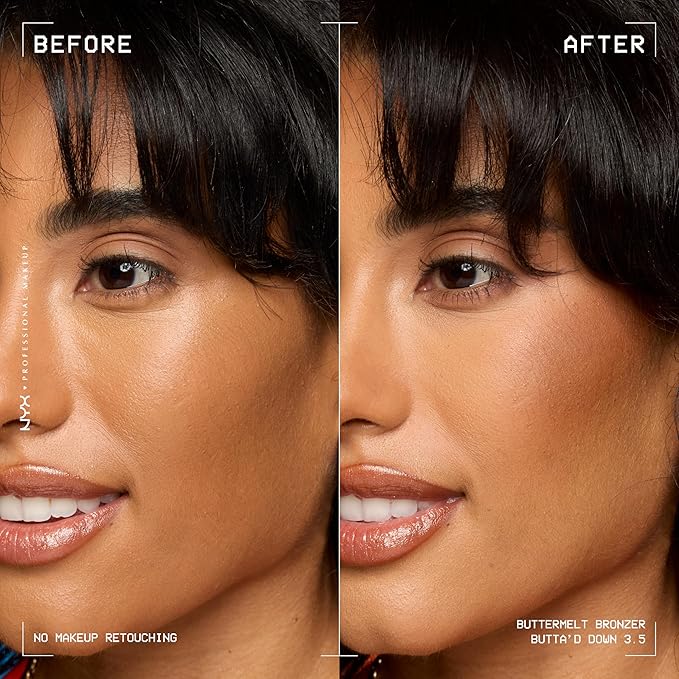 NYX PROFESSIONAL MAKEUP Matte Buttermelt Bronzer, Longwear Face Makeup with Up to 12 Hours of Wear, Vegan Formula - Butta D Down (Deep Rich Warm)