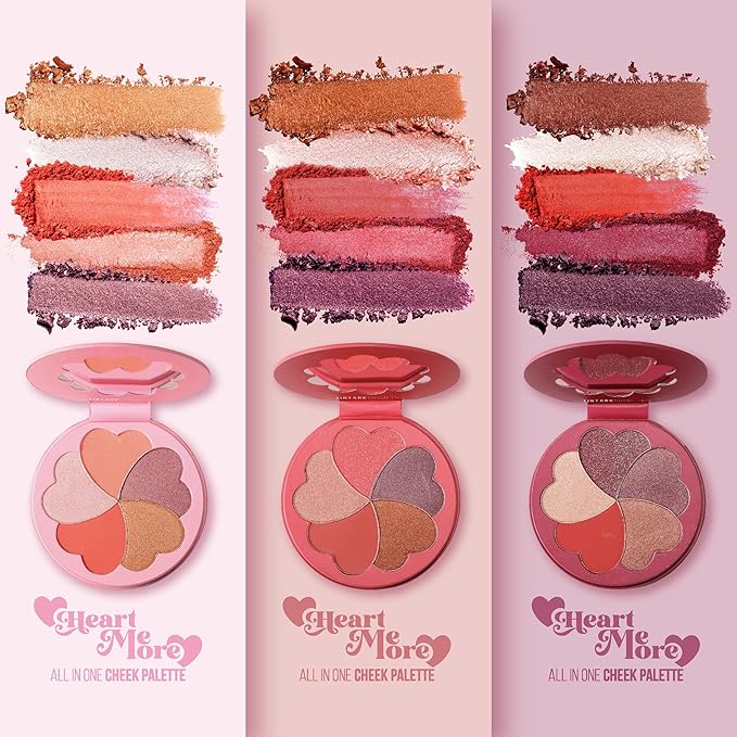 Matte and Highlighter Blush Palette, Cheek Blush Makeup, Bright Pink Blush Powder, Rose Magenta Peach Red, Talc Free