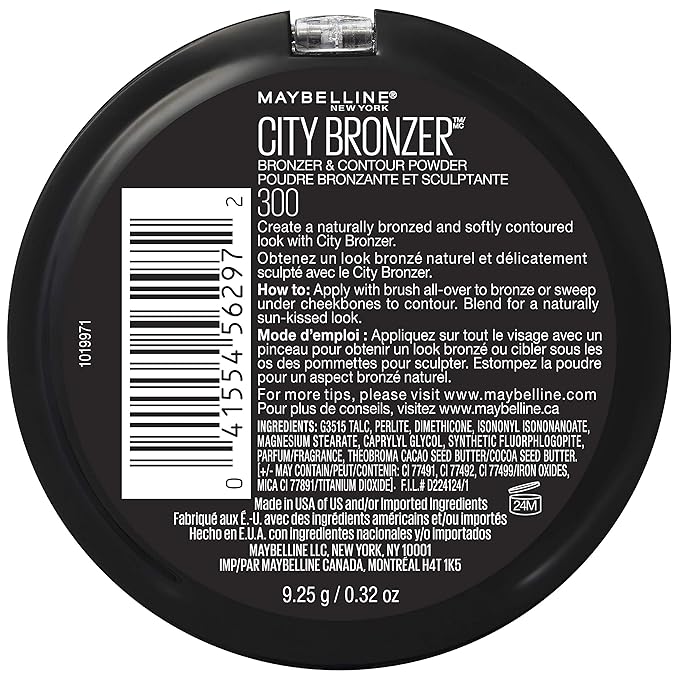 Maybelline New York City Bronzer Powder Makeup, Bronzer and Contour Powder, 300, 0.32 oz. (Pack of 2)