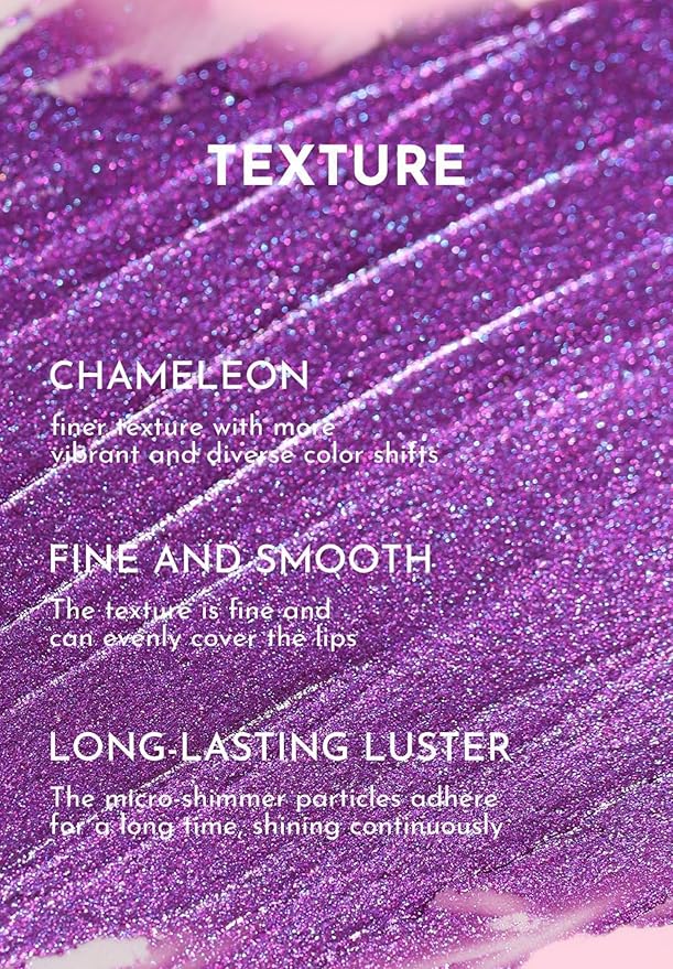 Multichrome Metallic Lipstick with Diamond Shimmer - Chameleon Color Shift Lip Gloss for 3D Dimensional Lips, Long-Lasting Day to Night Wear, 2-Pack