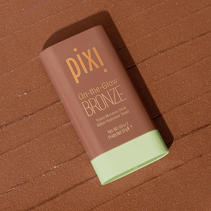 Pixi On-the-Glow Bronze - BeachGlow, Hydrating Tinted Moisture Bronzer Stick with Ginseng, Aloe Vera & Fruit Extracts, For Cheeks & Lips, 19g / 0.6oz, Paraben-Free