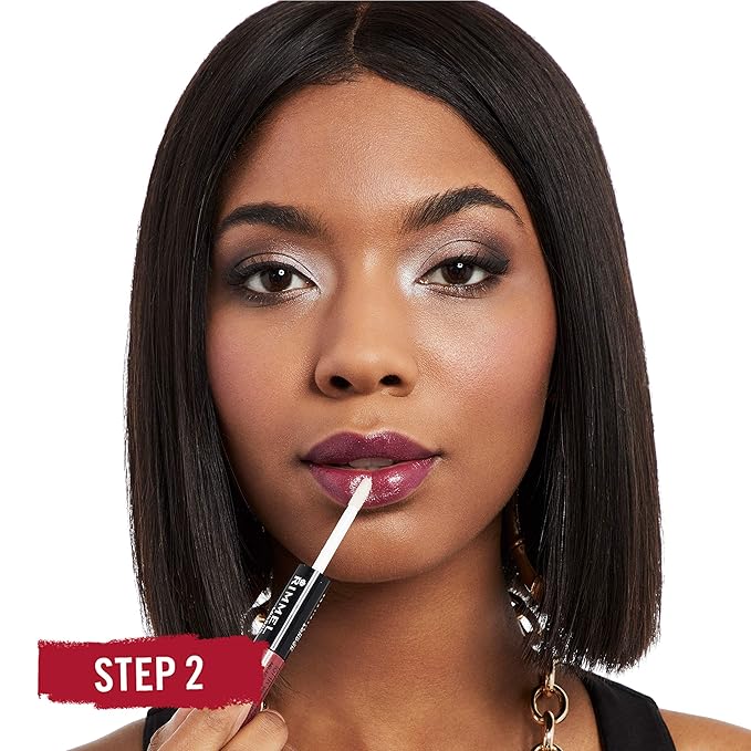 Rimmel London Provocalips 16hr Kiss-Proof Lip Color - Two-Step Liquid Lipstick to Lock in Color and Shine - 430 Wish Upon A Berry, .14 fl.oz.