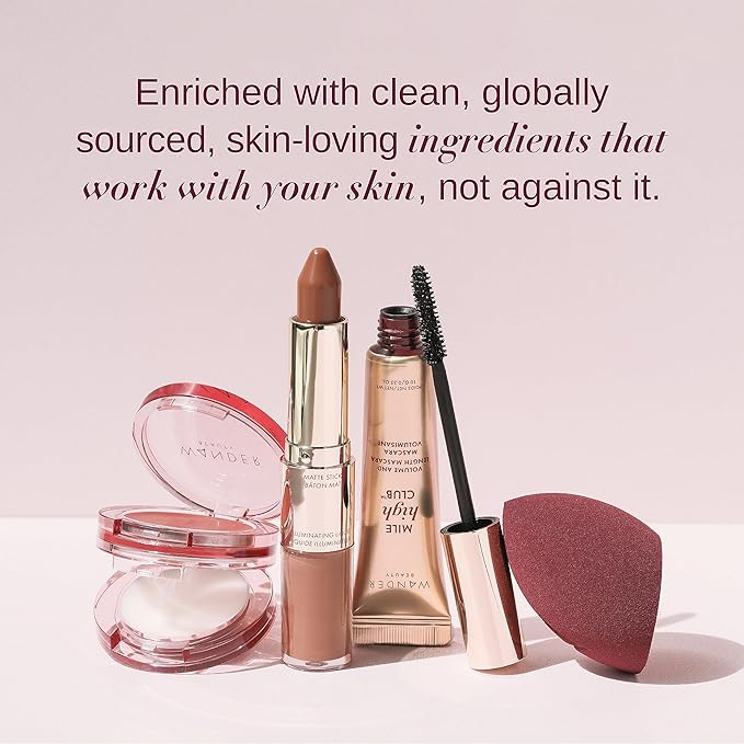 Wander Beauty Hydrating Powder Blush - Lightweight, Pink Blush Makeup with a Blurring, Satin Finish - Buildable Formula with Hyaluronic Acid, Squalane & Aloe Leaf Extract - Priority Pink - 0.18 oz