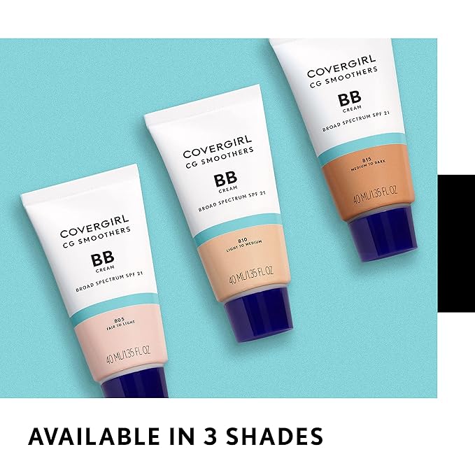 COVERGIRL Smoothers Lightweight BB Cream, 1 Tube (1.35 Ounce), Light to Medium 810 Skin Tones, Hydrating BB Cream with SPF 21 Sun Protection (Packaging May Vary) (Pack of 2)