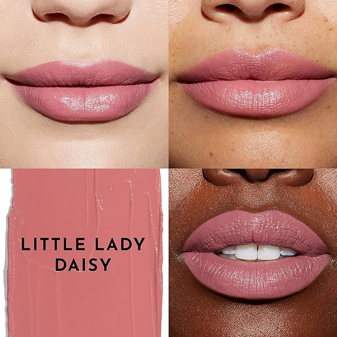 Forget the Filler Lip-Plumping Line-Smoothing Satin Cream Lipstick, Little Lady Daisy, Pink, 0.1 Ounce