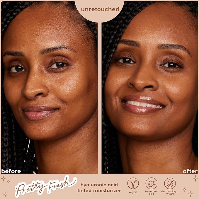 ColourPop Pretty Fresh Tinted Moisturizer - Hydrating Skin Tint with Lightweight Coverage - Formulated with Hyaluronic Acid & Coconut Water for Healthy-Looking Skin - Dark 18W (1.45 oz)