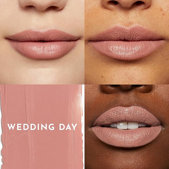 Forget the Filler Lip-Plumping Line-Smoothing Satin Cream Lipstick, Wedding Day, Pink, 0.1 Ounce