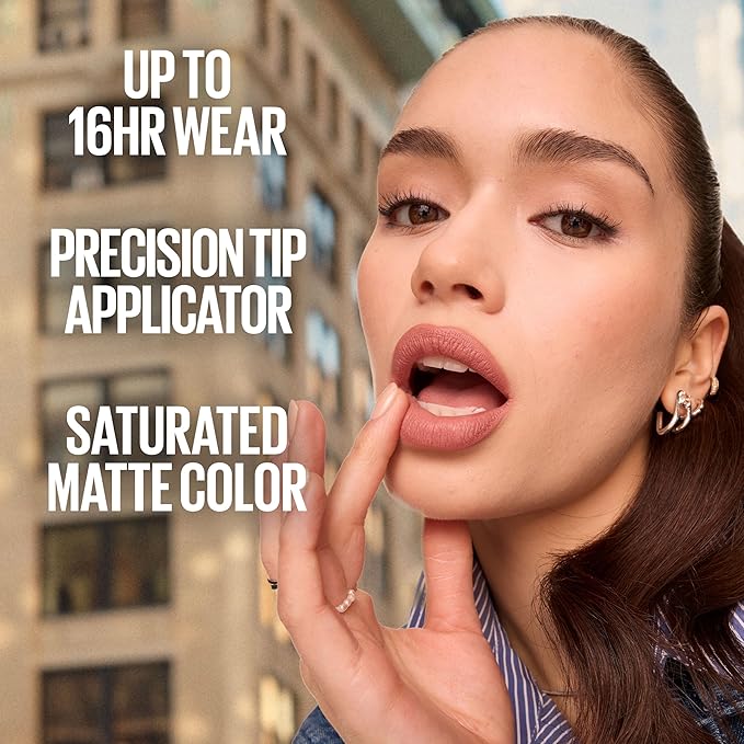 Maybelline Super Stay Matte Ink Liquid Lipstick Makeup, Long Lasting High Impact Color, Up to 16H Wear, Artist, Deep Pink, 1 Count, Packaging May Vary