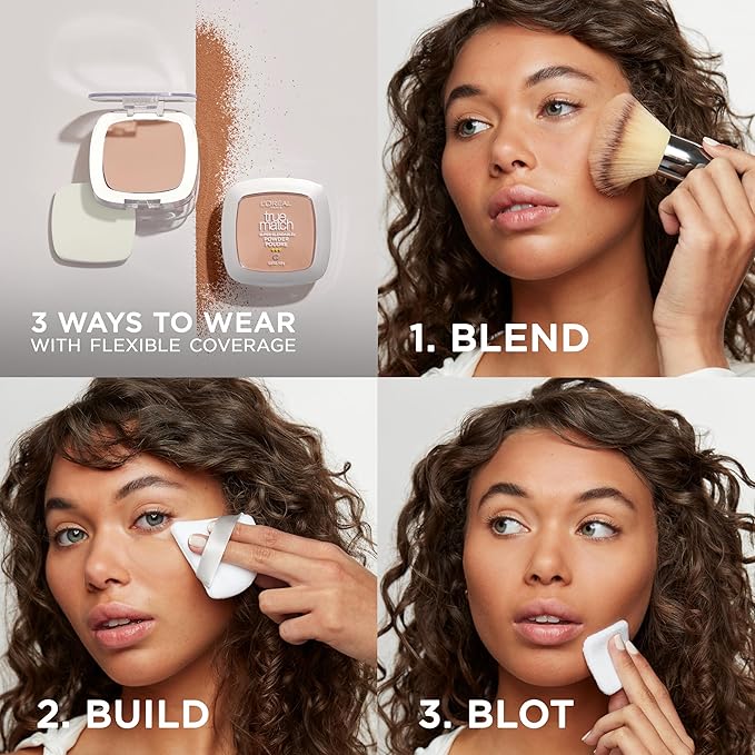 L'Oreal Paris True Match Super Blendable Oil Free Powder Foundation, C1 Light, 0.33 oz, Packaging May Vary