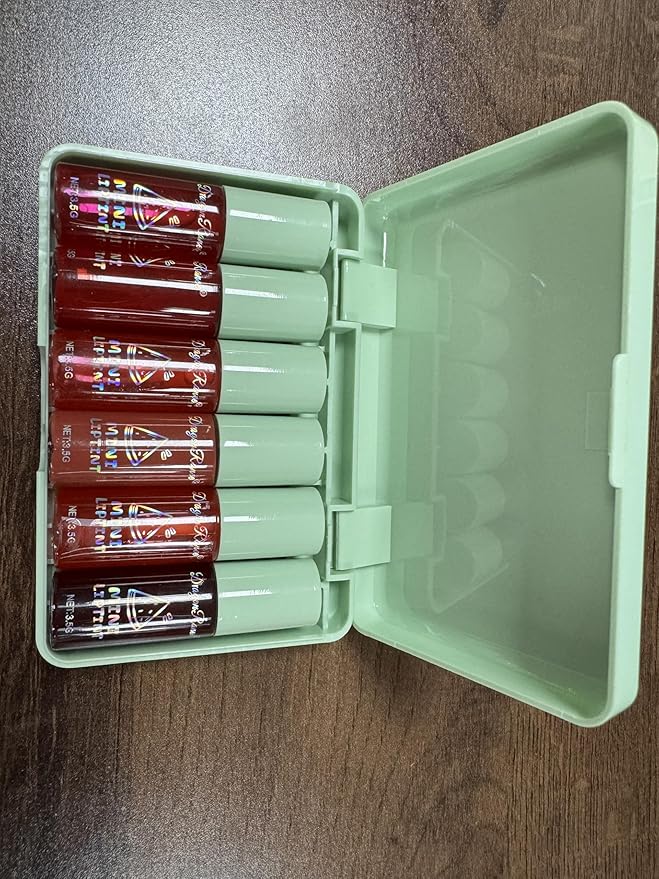 6 Colors Lip Tint Stain Set, Plumping Mini Liquid Lipstick, Watery Lip Gloss Moisturizing Tinted Lip Balm, Multi-Use Lip and Cheek Tint, Long lasting Non-Stick Cup Waterproof Lip Stain