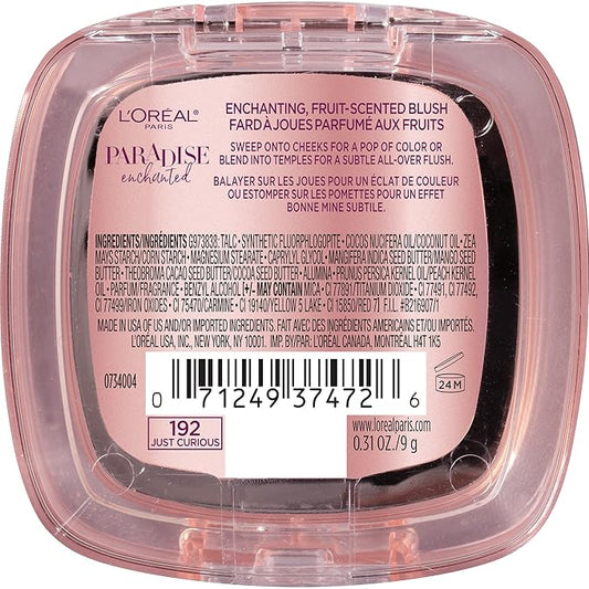 L'Oreal Paris Cosmetics Paradise Enchanted Fruit-Scented Blush Makeup, Just Curious, 0.31 Ounce