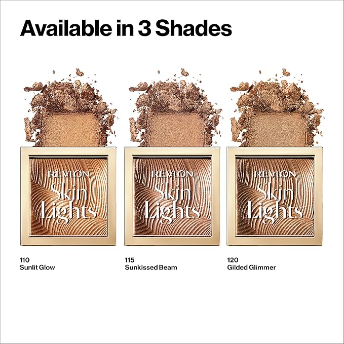 Revlon Skinlights Prismatic Powder Bronzer, Translucent-to-Buildable Coverage, 110 Sunlit Glow, 0.31 oz (Pack of 1)