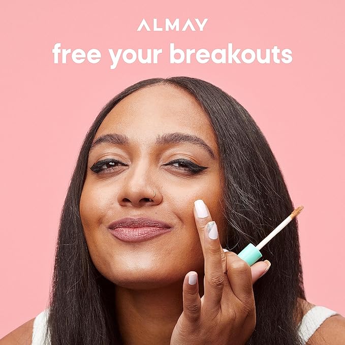 Almay Clear Complexion Acne & Blemish Spot Treatment Concealer Makeup with Salicylic Acid- Lightweight, Full Coverage, Hypoallergenic, Fragrance-Free, for Sensitive Skin, 050 Fair, 0.3 fl oz.