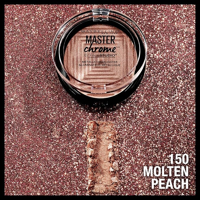 Maybelline New York Facestudio Master Chrome Metallic Highlighter Makeup, Molten Peach, 0.19 Ounce