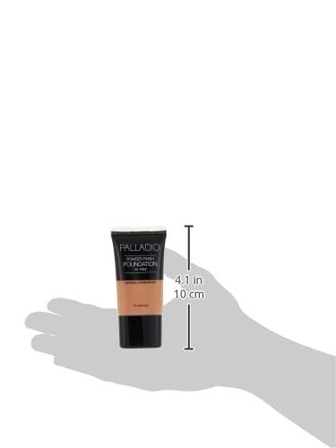 Palladio Powder Finish Liquid Foundation, Natural Matte Appearance, Reduces Fine Lines, Covers Large Pores, Hides Imperfections, All Day Wear, Sheer to Medium Coverage, Golden Beige