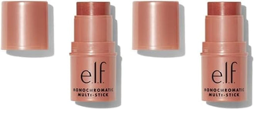 e.l.f. Monochromatic Multi Stick, Luxuriously Creamy & Blendable Color, For Eyes, Lips & Cheeks, Bronzed Cherry, 0.17 Oz (Pack of 2)
