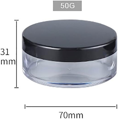 2 Pcs 50g Plastic Loose Powder Case Empty Cosmetic Powder Container Refillable Makeup Powder Jar Portable Powder Box for Travel