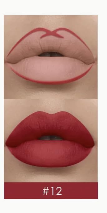 2-in-1 Lip Liner & Lip Gloss Set, Long-Lasting, Waterproof, Matte Finish, Valentine's Gift for Women