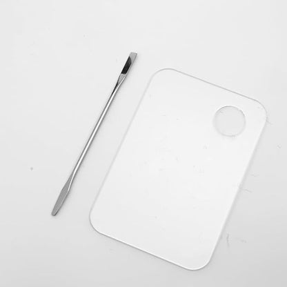 2 Pcs Acrylic Cosmetic Makeup Palette Makeup Mixing Tray for Foundation Beauty Salon Palette Makeup Blending Tray Palette with Makeup Spatula
