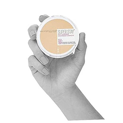 Maybelline Super Stay Full Coverage Powder Foundation Makeup, Up to 16 Hour Wear, Soft, Creamy Matte Foundation, Natural Beige, 1 Count