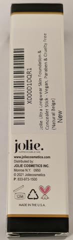 Jolie Ultra Longwear Skin Foundation & Concealer Stick - Vegan, Paraben & Cruelty Free (Natural Beige)