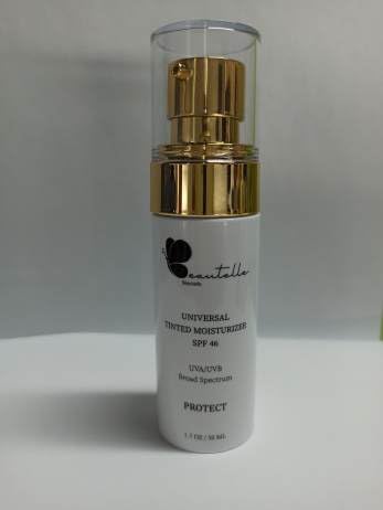 Tinted Moisturizer SPF 46. Blends naturally on all skin colors. UVA and UVB protection. 1.7 oz.