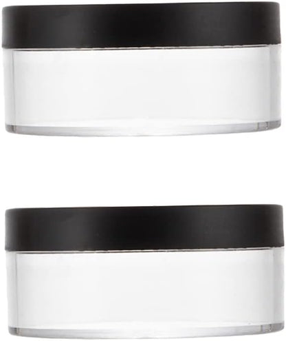 2 Pcs 50g Plastic Loose Powder Case Empty Cosmetic Powder Container Refillable Makeup Powder Jar Portable Powder Box for Travel