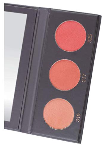 KAB Cosmetics - BlushMeUp Palette – Tricolor, Pressed-Powder Blush Palette with Compact Mirror – 3 Long-Lasting, Pink Blush Shades of Cruelty-Free Color for Warmth & Contour (Strawberry Shortcake)
