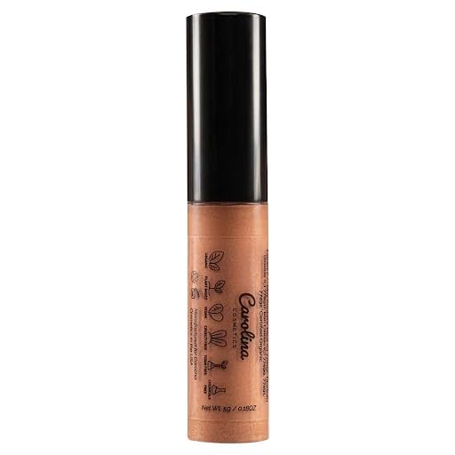 Plant-Based Non-Sticky Lip Gloss (Nude with Attitude) - Hydrating & Nourishing - Sunflower Seed Oil, Cacao & Grape Seed Oil - Gluten-Free, Vegan, Non-GMO, Paraben-Free - 5g/0.18oz