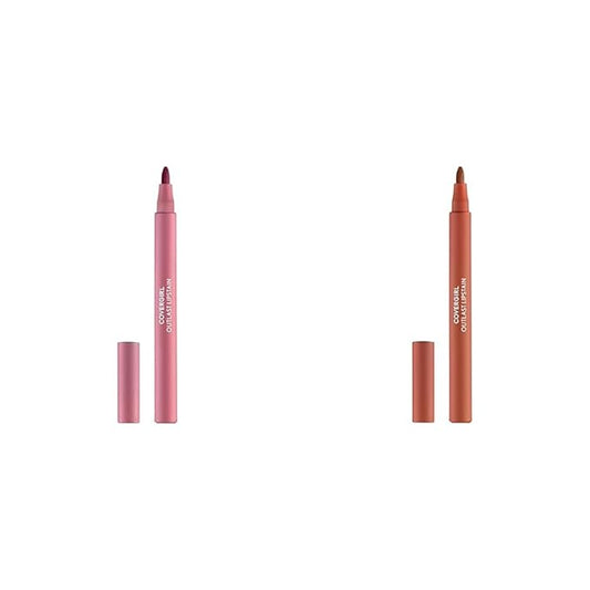 COVERGIRL Outlast Lipstain Bundle - 20 Admire & 35 Canyon Colors, Vegan Formula, 0.06oz Each