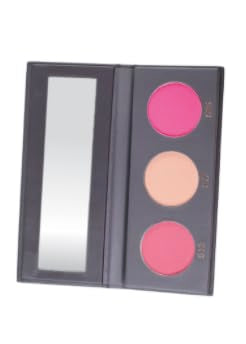 KAB Cosmetics - BlushMeUp Palette – Tricolor, Pressed-Powder Blush Palette with Compact Mirror – 3 Long-Lasting, Pink Blush Shades of Cruelty-Free Color for Warmth & Contour (Vanilla Bean)
