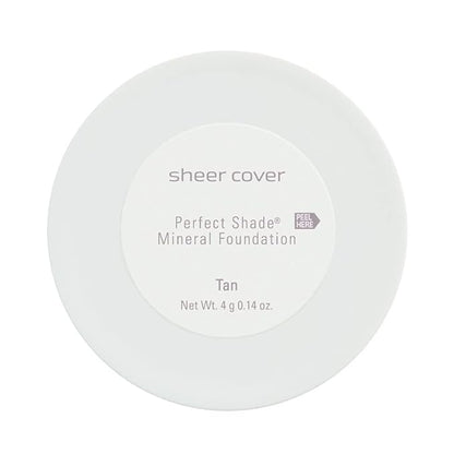 Sheer Cover – Flawless Face Kit – Perfect Shade Mineral Foundation – Conceal & Brighten Highlight Trio – with FREE Foundation Brush and Concealer Brush – Tan Shade – 4 Pieces