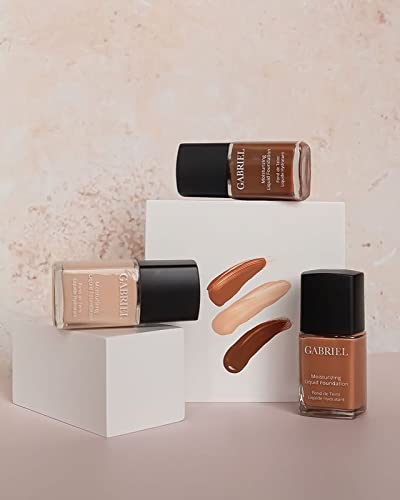 Gabriel Cosmetics Liquid Foundation, Organic Formula- 1 fl oz. (Warm Beige, 1.0)
